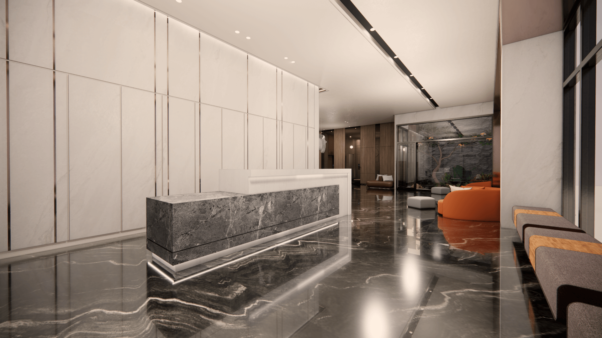 大廳3D透視情境示意圖