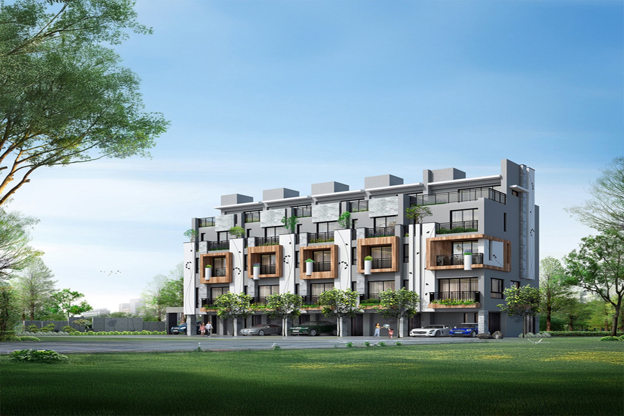 西屯園墅 建築外觀3D合成示意圖